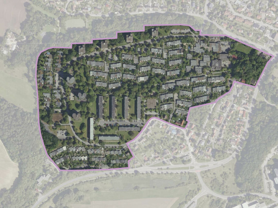 Luftbild des Quartiers der Stadt Coburg